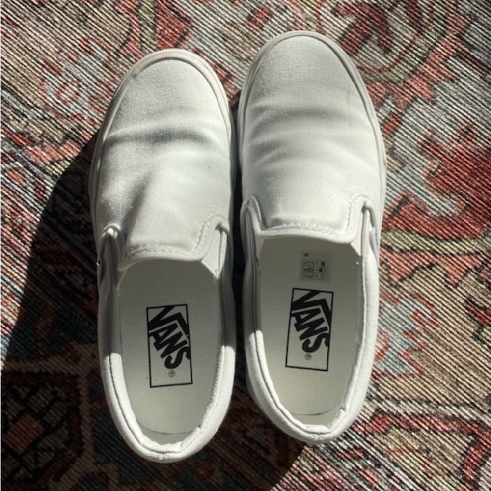 White slide on vans